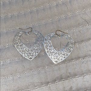 silver heart earrings